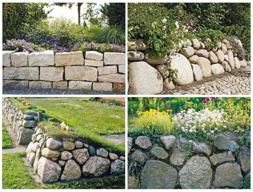 Как сделать каменный забор с цветами