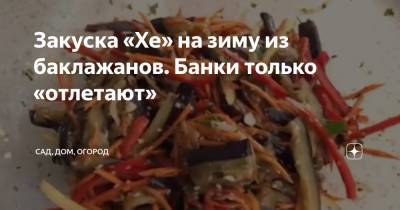 Закуска «Хе» на зиму из баклажанов. Банки только «отлетают» - zen.yandex.ru