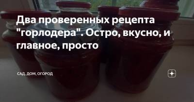 Два проверенных рецепта "горлодера". Остро, вкусно, и главное, просто - zen.yandex.ru