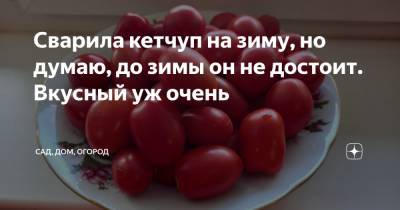 Сварила кетчуп на зиму, но думаю, до зимы он не достоит. Вкусный уж очень - zen.yandex.ru