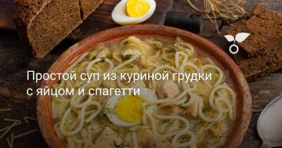 Простой суп из куриной грудки с яйцом и спагетти - botanichka.ru