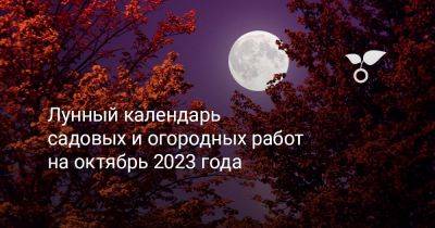 Лунный календарь садовых и огородных работ на октябрь 2023 года - botanichka.ru